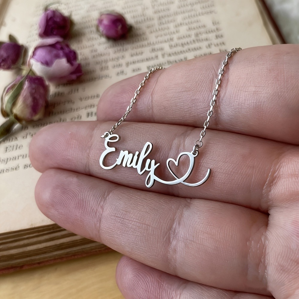Personalized Stainless Steel Heart Tag Necklace